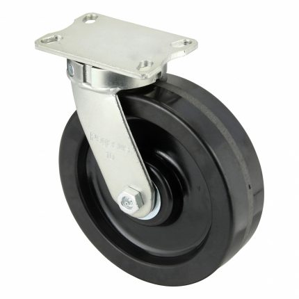 APPROVED VENDOR Plate Caster: Swivel, No Brake, Phenolic, 10 in Wheel Dia, 3 in Wheel Wd, Slot