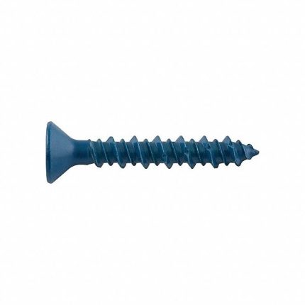 DEWALT Concrete Anchor Screw: 1 1/4 in Overall Lg, 1/4 in Dia, Steel, Phillips, Flat, Steel, 100 PK