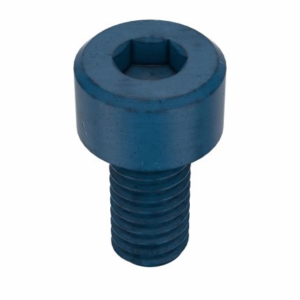 Socket Head Cap Screw: M4-0.7 Thread Size, 8 mm Lg, Std, Blue Phosphate, Steel, 4 mm Head Ht, 50 PK
