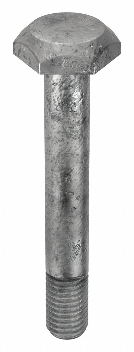 Structural Bolt: Steel, A325 Type 1, Hot Dipped Galvanized, 5/8"-11 Thread Size, 4 1/2 in lg