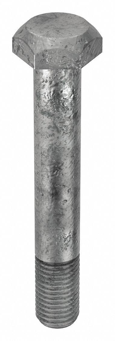 Structural Bolt: Steel, A325 Type 1, Hot Dipped Galvanized, 1 1/8"-7 Thread Size, 7 1/2 in lg