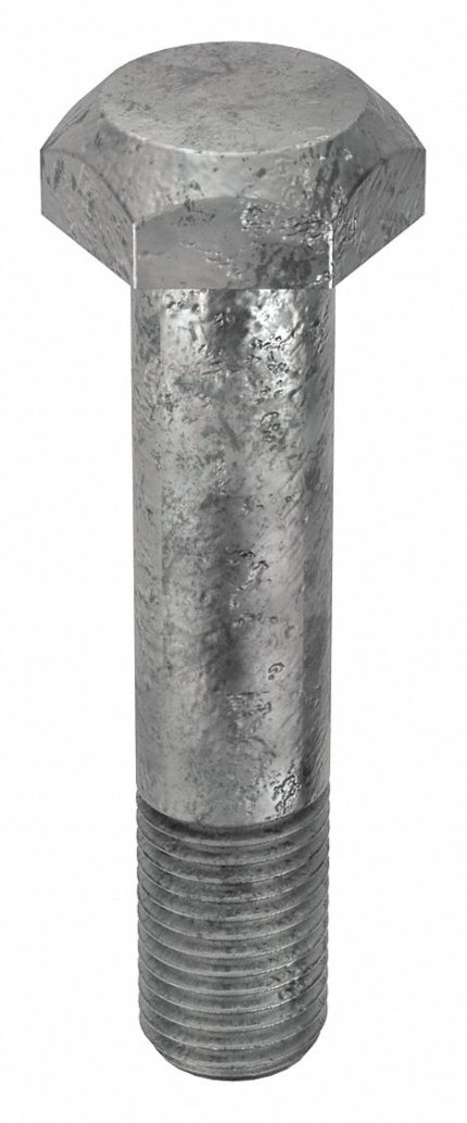 Structural Bolt: Steel, A325 Type 1, Hot Dipped Galvanized, 1 1/4"-7 Thread Size, 6 in lg