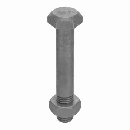 Structural Bolt: Steel, A325 Type 1, Hot Dipped Galvanized, 1 1/8"-7 Thread Size, 7 1/2 in lg
