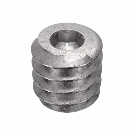 Socket Set Screw: #4-40 Thread Size, 1/8 in Overall Lg, Cup pt, Stainless Steel, Plain, Socket, 5 PK