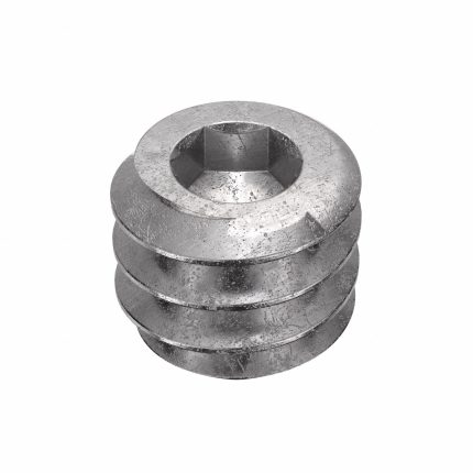 Socket Set Screw: #6-32 Thread Size, 1/8 in Overall Lg, Cup pt, Stainless Steel, Plain, Socket, 5 PK