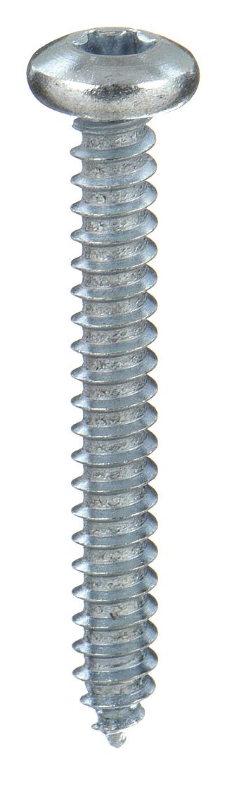 Tapping Sheet Metal Screw: #12 Size, 1 1/4 in Lg, Steel, Zinc Plated, Pan, Torx, 25 PK