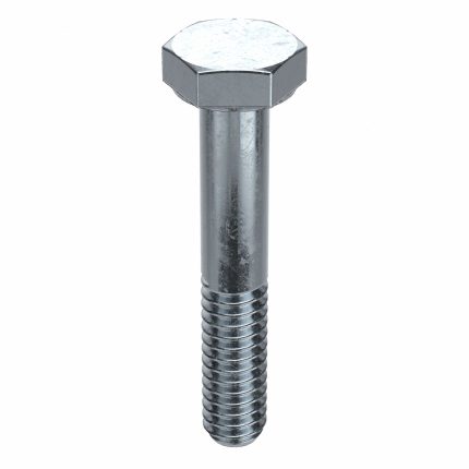 Hex Head Cap Screw: Steel, Grade 2, Zinc Plated, 1/4"-20, Coarse, 1 1/4 in lg, Inch, HRB80, 100 PK