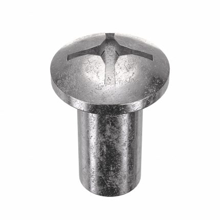 Barrel Bolt: #10-24 Thread Size, 1/2 in Brl Lg, 1/4 in Brl Dia, 18-8 Stainless Steel, Plain, 5 PK