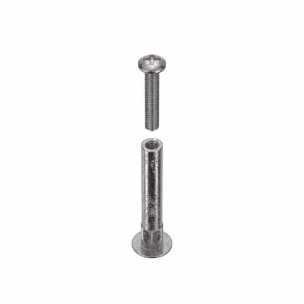 Architectural Sex Bolt: #8-32 Thread Size, 1/4 in Brl Dia, 1 9/16 in Brl Lg, 18-8 Stainless Steel