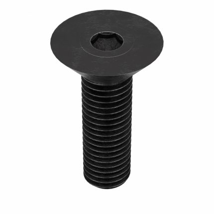 Socket Flat Head Screw: 1/4"-28 Thread Size, 5/8 in Lg, Flat, Black Oxide, Alloy Steel, 100 PK