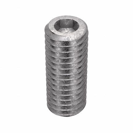 Socket Set Screw: #10-32 Thread Size, 1/2 in Overall Lg, Cup pt, Stainless Steel, Plain, 100 PK