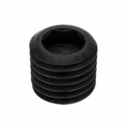 Socket Set Screw: 7/8"-9 Thread Size, 7/8 in Overall Lg, Cup pt, Alloy Steel, Black Oxide, 5 PK