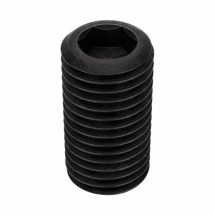 Socket Set Screw: 1"-8 Thread Size, 2 in Overall Lg, Cup pt, Alloy Steel, Black Oxide, Socket