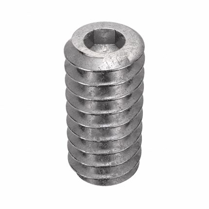 Socket Set Screw: #4-40 Thread Size, 1/4 in Overall Lg, Cup pt, Stainless Steel, Plain, 100 PK