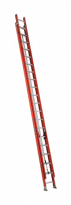LOUISVILLE Extension Ladder: 40 ft Ladder Size, Fiberglass, 300 lb Load Capacity, 93 lb Wt