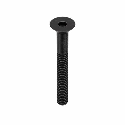 Socket Flat Head Screw: 1/4"-20 Thread Size, 2 in Lg, Flat, Black Oxide, Steel, 100 PK
