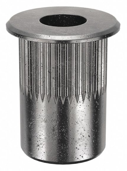 Rivet Nut: M6-1.00 Thread Size, 14.6 mm Overall Lg, 9.9 mm Insert Dia, Steel, Plain, Steel, 50 PK