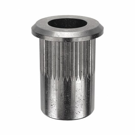 Rivet Nut: 1/4"-20 Thread Size, 19/32 in Overall Lg, 25/64 in Insert Dia, Steel, Plain, Steel, 50 PK