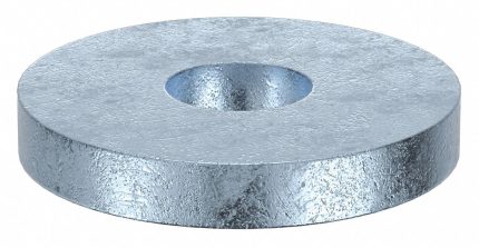 Rivet Washer: Round, 1/8 in Washer Inside Dia, 3/8 in Washer Outside Dia, Steel, Plain, 500 PK