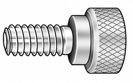 Thumb Screw: 5/16"-24 Thread Size, Knurled, 18-8 Stainless Steel, Plain, 0.25 in Max Head Ht, Plain