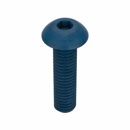 Socket Head Cap Screw: M3-0.5 Thread Size, 12 mm Lg, Button, Blue Phosphate, Steel, 50 PK