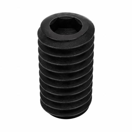 Socket Set Screw: 5/16"-18 Thread Size, 5/8 in Overall Lg, Cup pt, Alloy Steel, Black Oxide, 100 PK