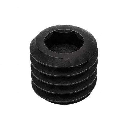 Socket Set Screw: 3/8"-16 Thread Size, 3/8 in Overall Lg, Cup pt, Alloy Steel, Black Oxide, 100 PK