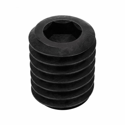 Socket Set Screw: 3/8"-16 Thread Size, 1/2 in Overall Lg, Cup pt, Alloy Steel, Black Oxide, 100 PK