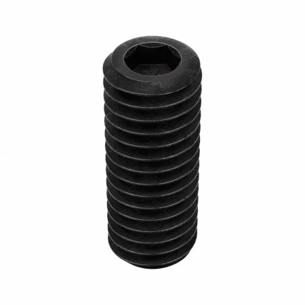 Socket Set Screw: 3/8"-16 Thread Size, 1 in Overall Lg, Cup pt, Alloy Steel, Black Oxide, 100 PK