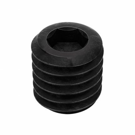 Socket Set Screw: 7/16"-14 Thread Size, 1/2 in Overall Lg, Cup pt, Alloy Steel, Black Oxide, 100 PK