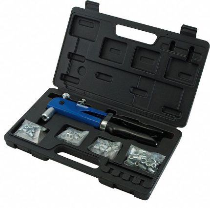 Rivet Nut Tool Kit: 54 Pieces, 52 Rivet Nuts, Steel, Plain