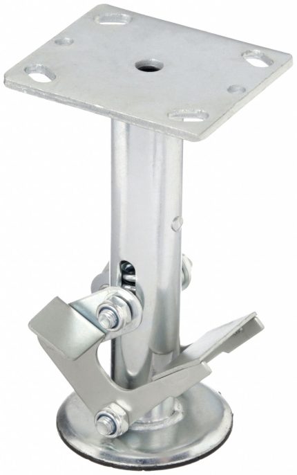 APPROVED VENDOR Floor Lock: For 8 in Wheel Dia, 9 1/16 in Floor Lock Retracted Ht, Steel