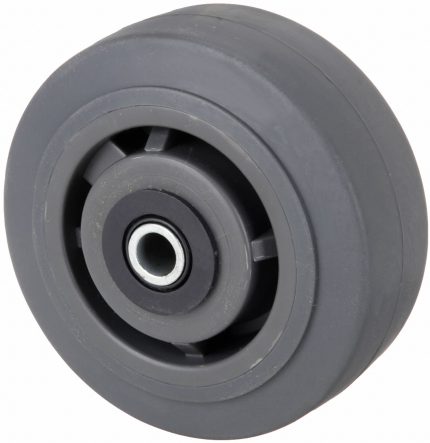 APPROVED VENDOR Caster Wheel: 5 in Wheel Dia., 2 in Wheel Wd, Rubber, 375 lb Load Rating, Plastic