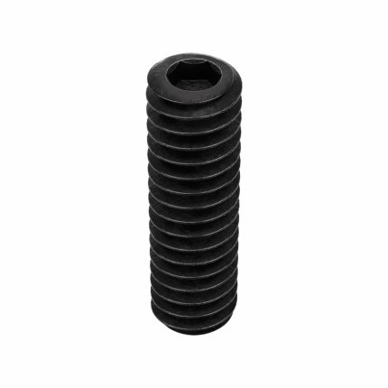 Socket Set Screw: #5-40 Thread Size, 7/16 in Overall Lg, Cup pt, Alloy Steel, Black Oxide, 100 PK