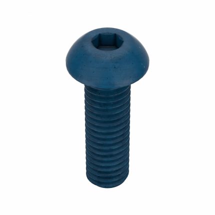 Socket Head Cap Screw: M6-1 Thread Size, 20 mm Lg, Button, Blue Phosphate, Steel, 4 mm Drive, 25 PK