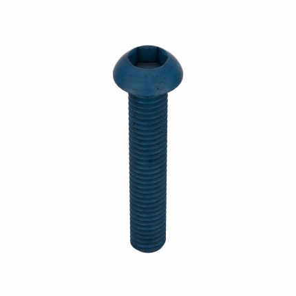 Socket Head Cap Screw: M6-1 Thread Size, 35 mm Lg, Button, Blue Phosphate, Steel, 4 mm Drive, 10 PK