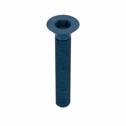 Socket Flat Head Screw: M3-0.5 Thread Size, 20 mm Lg, Flat, Blue Phosphate, Steel, 2 mm Drive, 25 PK