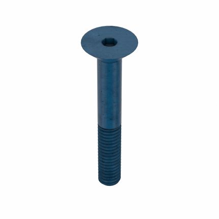 Socket Flat Head Screw: M4-0.7 Thread Size, 30 mm Lg, Flat, Blue Phosphate, Steel, 25 PK
