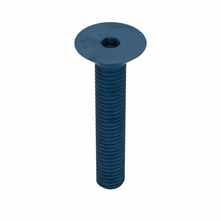 Socket Flat Head Screw: M5-0.8 Thread Size, 30 mm Lg, Flat, Blue Phosphate, Steel, 3 mm Drive, 25 PK