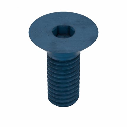 Socket Flat Head Screw: M6-1 Thread Size, 16 mm Lg, Flat, Blue Phosphate, Steel, 4 mm Drive, 25 PK