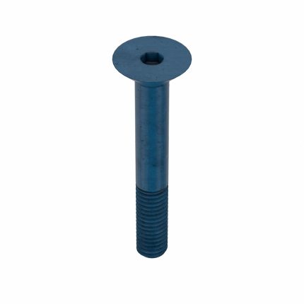 Socket Flat Head Screw: M6-1 Thread Size, 45 mm Lg, Flat, Blue Phosphate, Steel, 4 mm Drive, 10 PK
