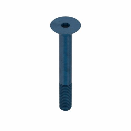Socket Flat Head Screw: M6-1 Thread Size, 50 mm Lg, Flat, Blue Phosphate, Steel, 4 mm Drive, 10 PK
