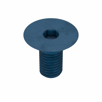 Socket Flat Head Screw: M12-1.75 Thread Size, 25 mm Lg, Flat, Blue Phosphate, Steel, 10 PK