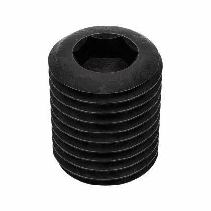 Socket Set Screw: 3/8"-24 Thread Size, 1/2 in Overall Lg, Cup pt, Alloy Steel, Black Oxide, 100 PK