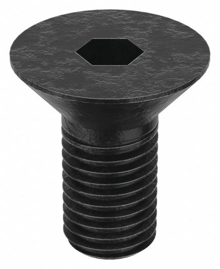 Socket Flat Head Screw: 5/16"-24 Thread Size, 1/2 in Lg, Flat, Black Oxide, Steel, 100 PK