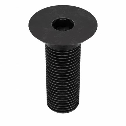 Socket Flat Head Screw: 1/2"-20 Thread Size, 1 in Lg, Flat, Black Oxide, Steel, 5/16 in Drive, 50 PK