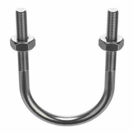 Standard U-Bolt: 304 Stainless Steel, Plain, 1/2"-13 Thread Size, 3 9/16 in Inside Wd/Dia