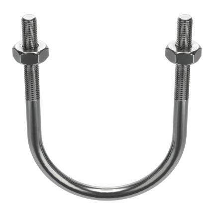 Standard U-Bolt: 304 Stainless Steel, Plain, 1/2"-13 Thread Size, 4 9/16 in Inside Wd/Dia