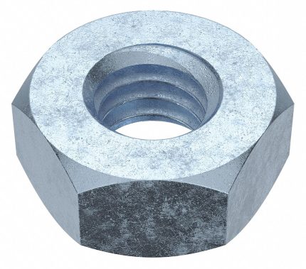 Hex Nut: M4-0.70 Thread, 7 mm Hex Wd, 3.2 mm Hex Ht, Steel, Class 6, Zinc Plated, 100 PK