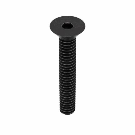 Socket Flat Head Screw: M2-0.4 Thread Size, 12 mm Lg, Flat, Black Oxide, Steel, Class 10.9, 25 PK